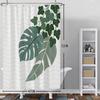 Greenery Theme Shower Curtain Tropical Plants Hanging Leaves Nature Style Bathroom Decor Polyester Waterproof Bathroom Shower