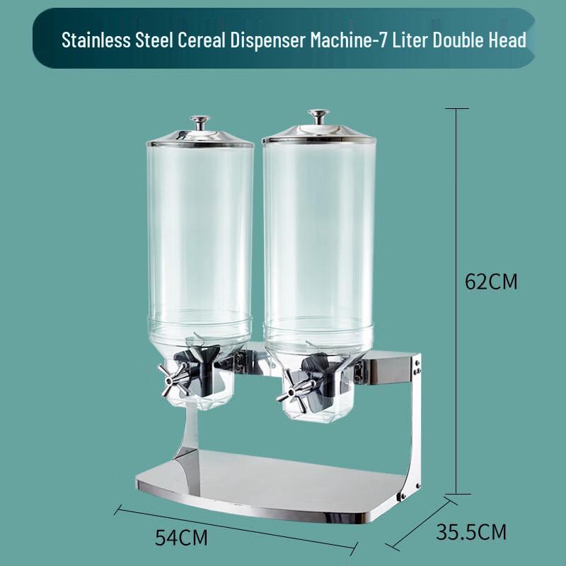 Диспенсер для сухого корма двойной из нержавеющей стали ZISIZ, 2x7 л