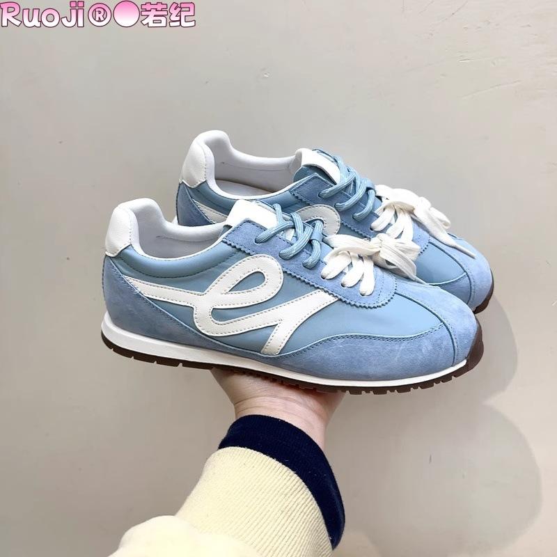 2025 spring and summer new retro color matching lace-up German training shoes women's inner height increase casual sports board shoes breathable Fo