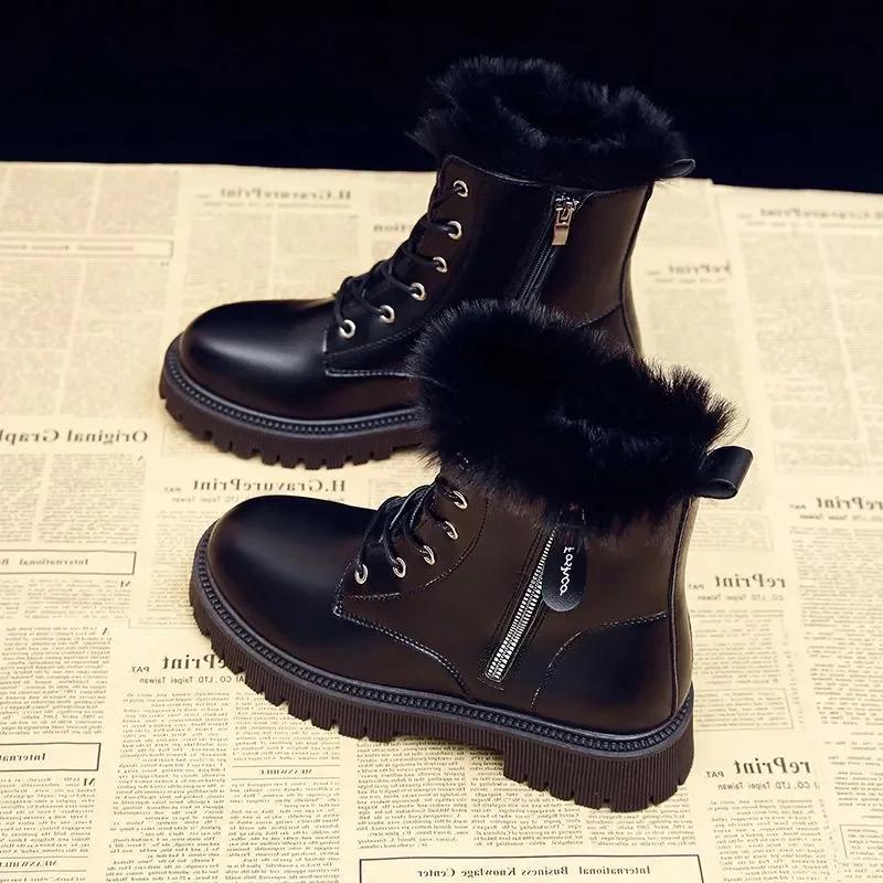 Fashion White Platform Boots Gothic Punk Shoes Women Winter Leather Booties Woman Fashion Designer Ankle Boots Botas Mujer