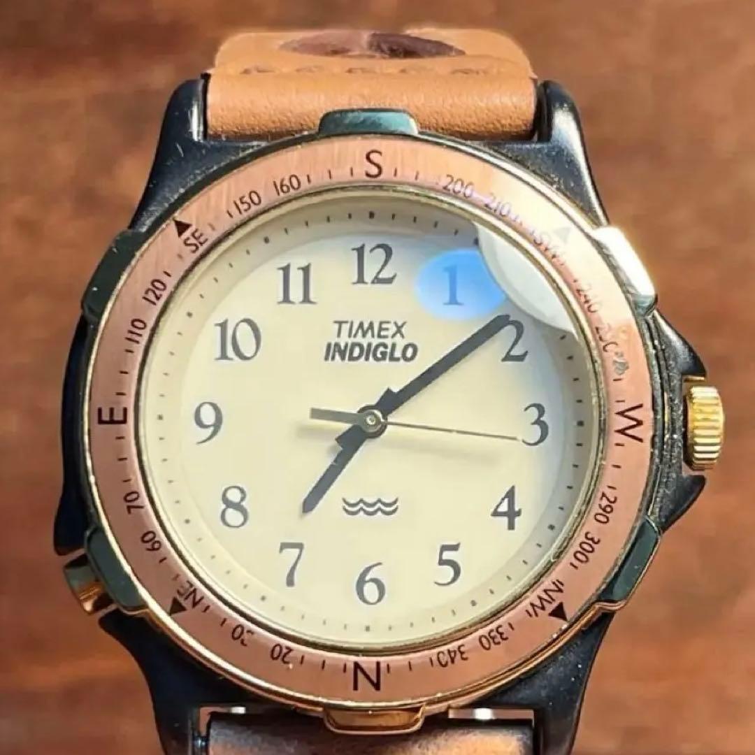 Used [In operation] TIMEX Watch INDIGLO Compass Bezel