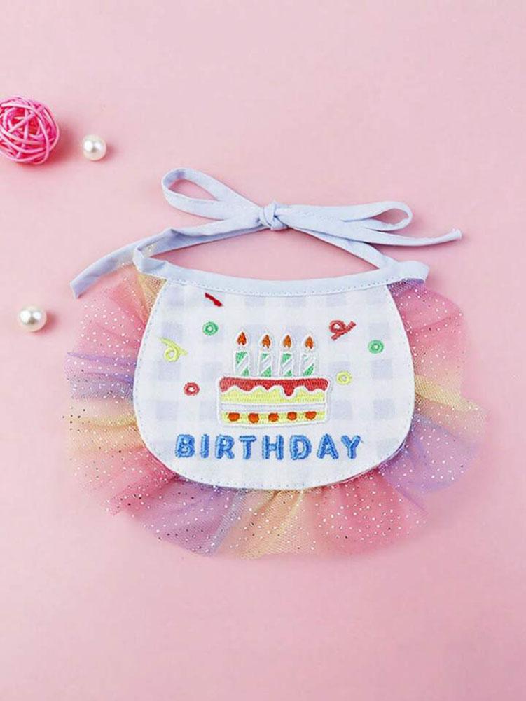 1 Set Pet Birthday Scarf Cute Delicate Lace Bib, Cat & Dog Birthday Party Celebration Prevent saliva Towel