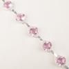 Morganite Gemstone 925 Sterling Silver Jewelry Handmade Bracelet 9" For Bridal RB-6-15