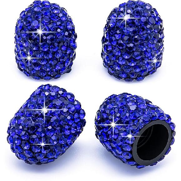 4PCS Bling Crystal Diamond Tire Stem Valve Caps, Dustproof Car Wheel Tire Valve Caps Universal Tire Valve Stem Covers for Cars, SUV, Trucks, Bikes,