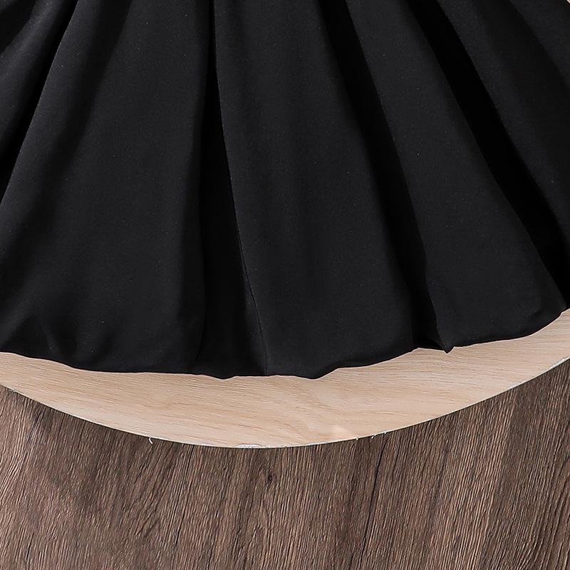 Mädchenkleid Kinderbekleidung Herbst Neue Modische Schleife Stilvoller Rückenausschnitt Langarm Formelles Kleid