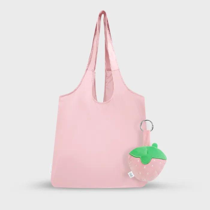 Reusable Plush Bag (Keyring Eco Bag) - Strawberry