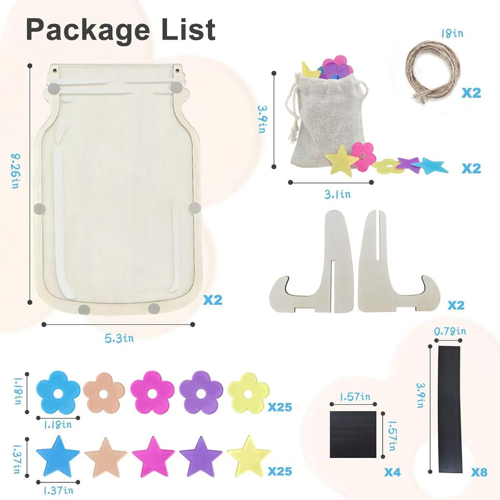 2 PACK Reward Jars for Kids: Magnetic Star Jar Reward System for Classroom & Home - Back To School Class Positive Behavior Incentive Jar for Teacher