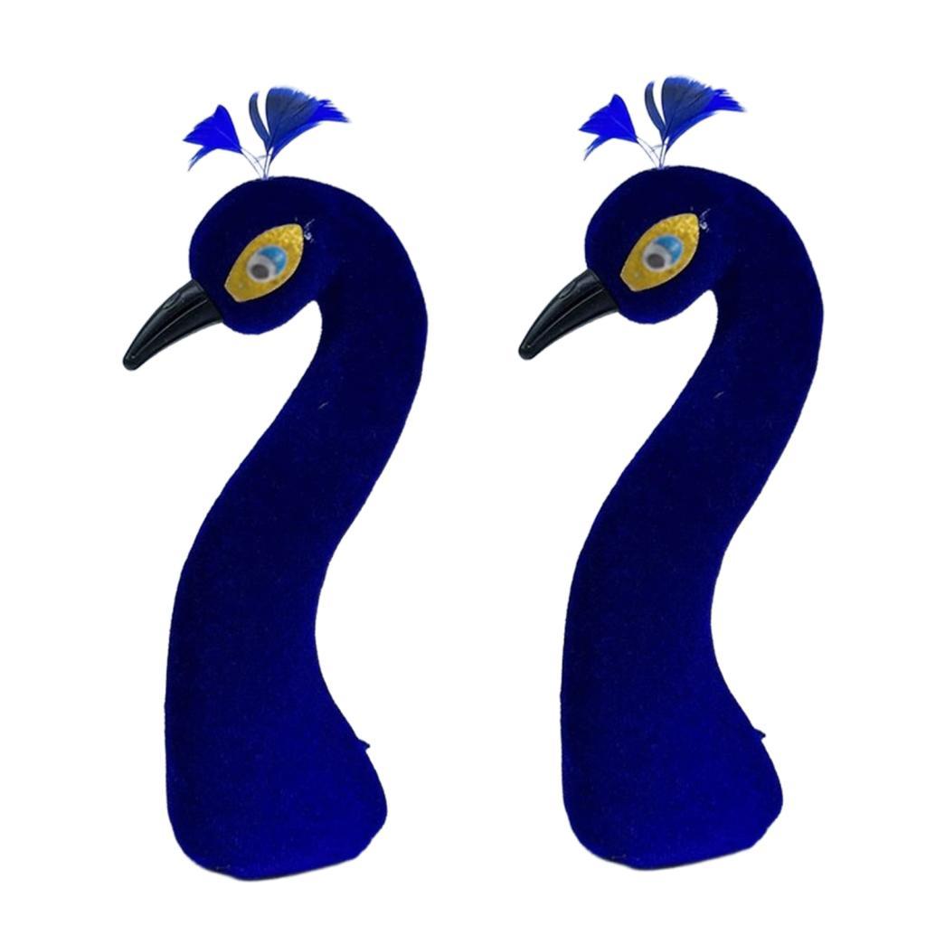 Peacock Mannequin Head Foam Flocking Flower Basket Ornament for Event Banquet Home Decoration Supply