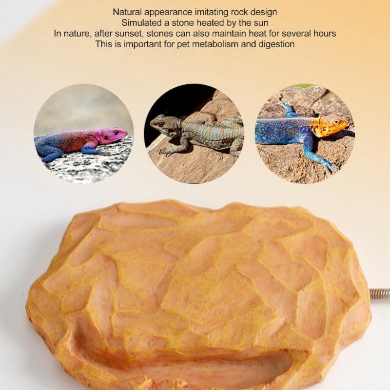 Reptile Heat Rock Temperature Controlled Heating Rock Heater For Lizard Turtle Snake 12V Safe Voltage EU Plug 100-240V