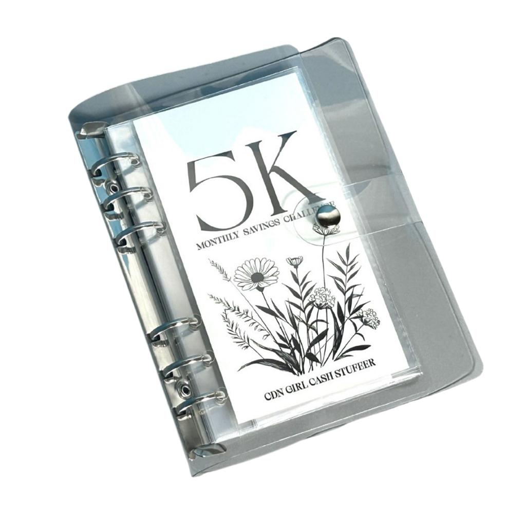 Envelope Challenge Binder with Clear Cover Monthly Money Saving Book for Easy and Fun Money Saving Goal 2.5/5/10K