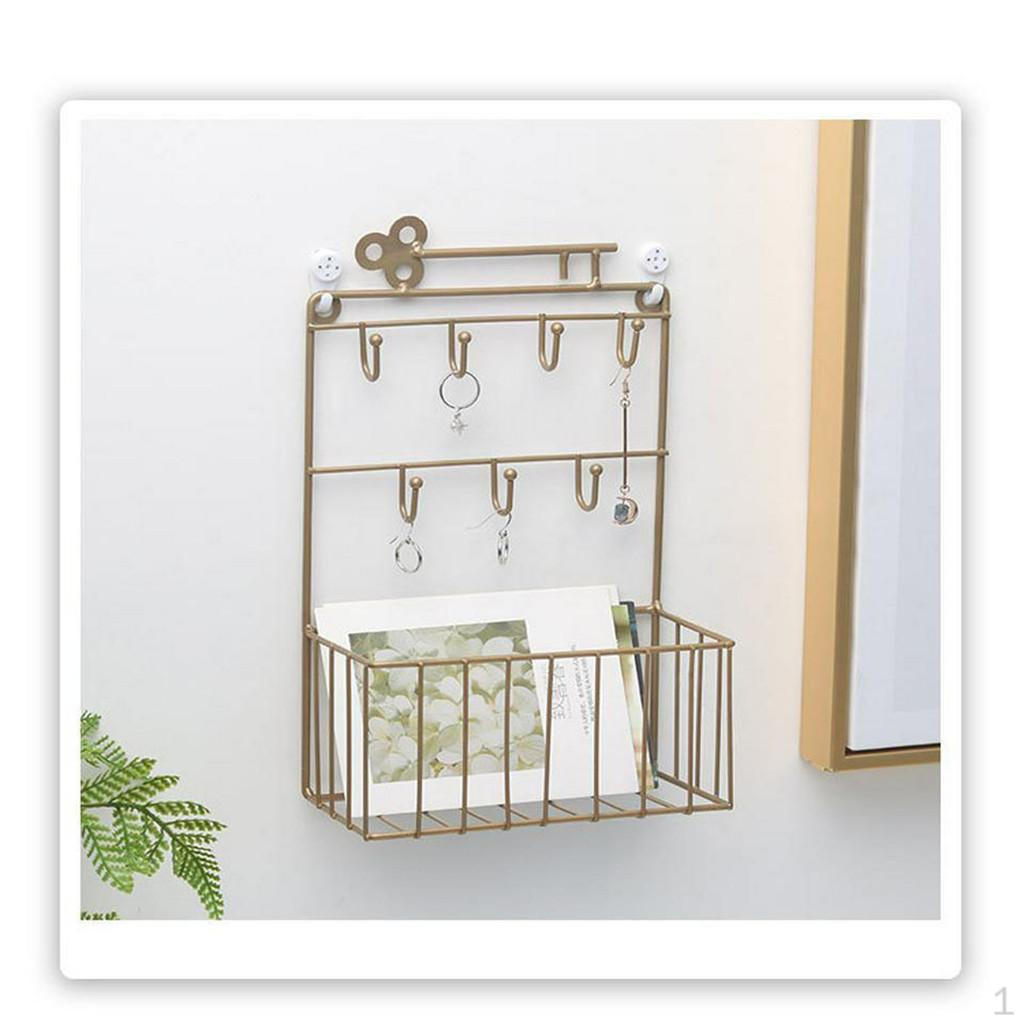 

7 Hooks Key Holder Organizer With Baskets For Keys медный