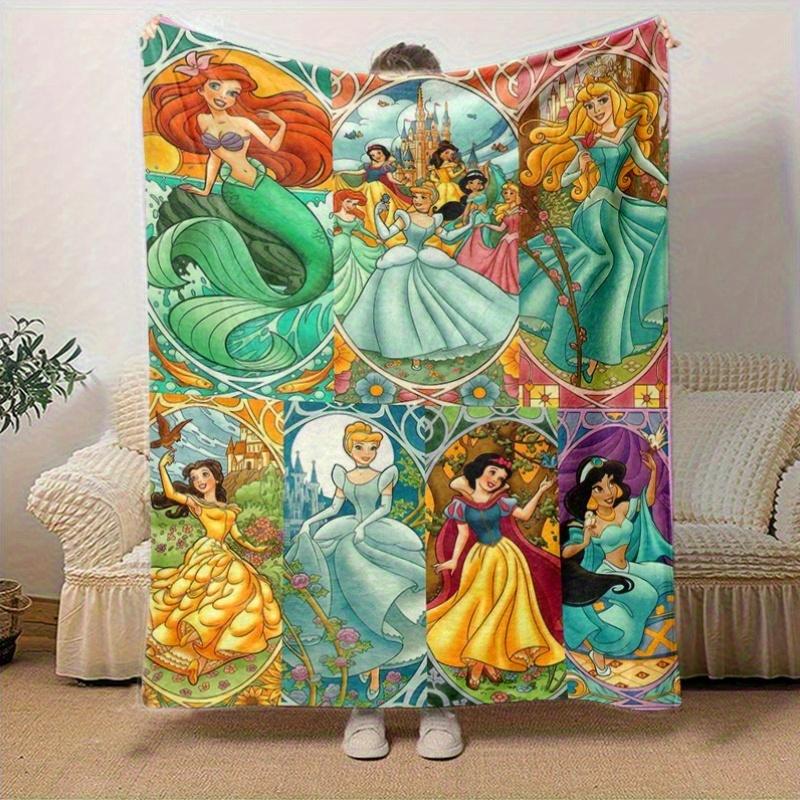1pc Disney Princesses Throw Blanket Home Decor, Couch Cover, Outdoor, Gift, Flannel Blanket, Bedroom, Living Room, Travel