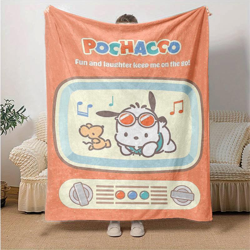 

1pc Pochacco s Pastel Party Blanket, Home Decorative Throw Blanket for Family and Friend, Soft Warm Bedding Coverlet, All Seasons Use, Unique Gift Ide 130x150cm