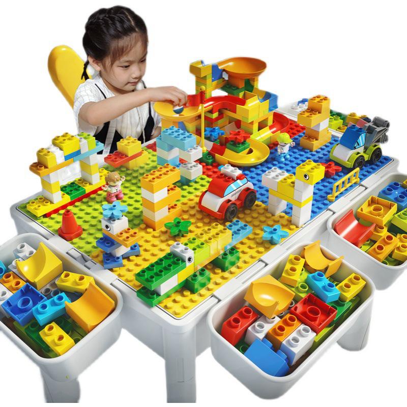 Multifunctional Large Particle Building Block Table for Kids: Educational Toy for Boys, Girls, and Babies