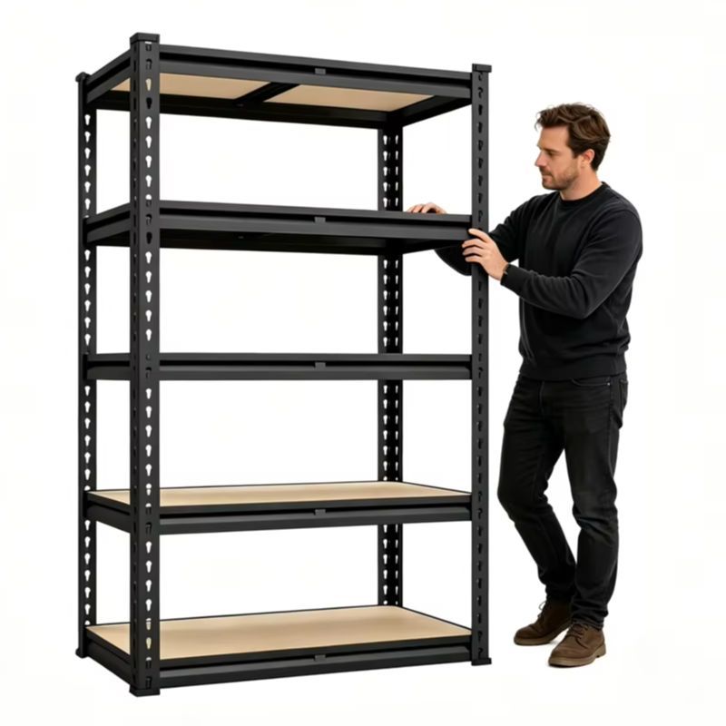 60/72 Inch Two-piece Heavy Duty Storage Shelves, 2000LBS Capacity Metal Shelving Unit, Adjustable Garage Shelves & Organizer with Overlap Design for