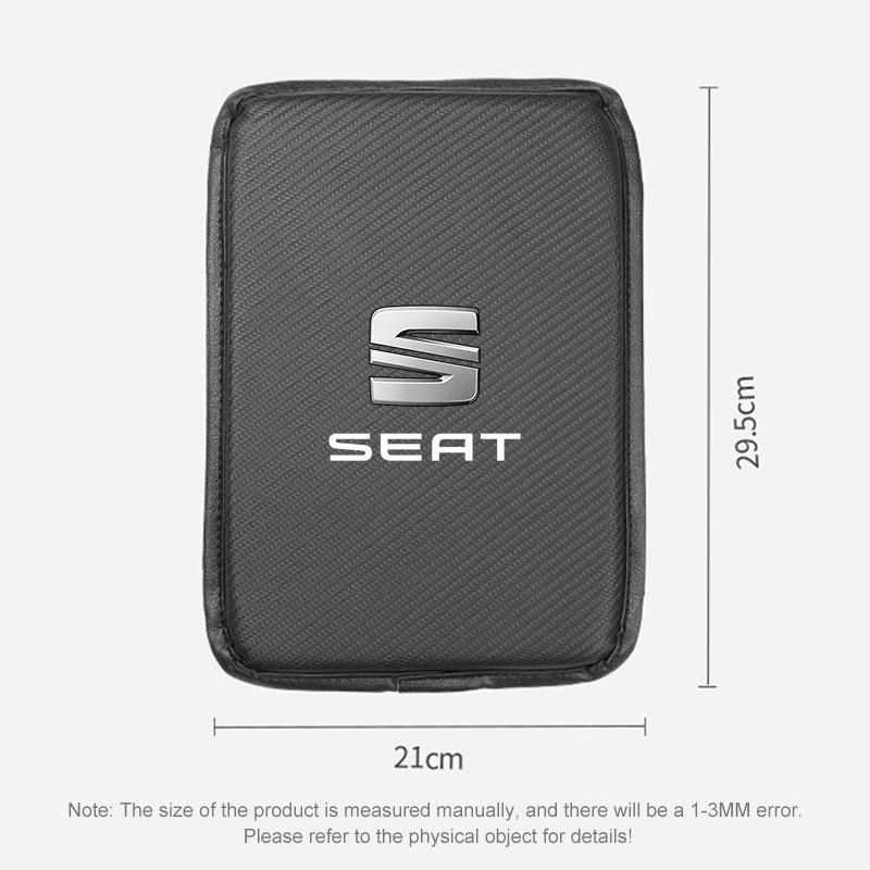 Podložka na loketní opěrku do auta z kůže z uhlíkových vláken Kryt polštáře loketní opěrky do auta pro SEAT Leon FR 5 6 MII Altea 5F Ibiza Toledo Cordoba Alhambra MK3