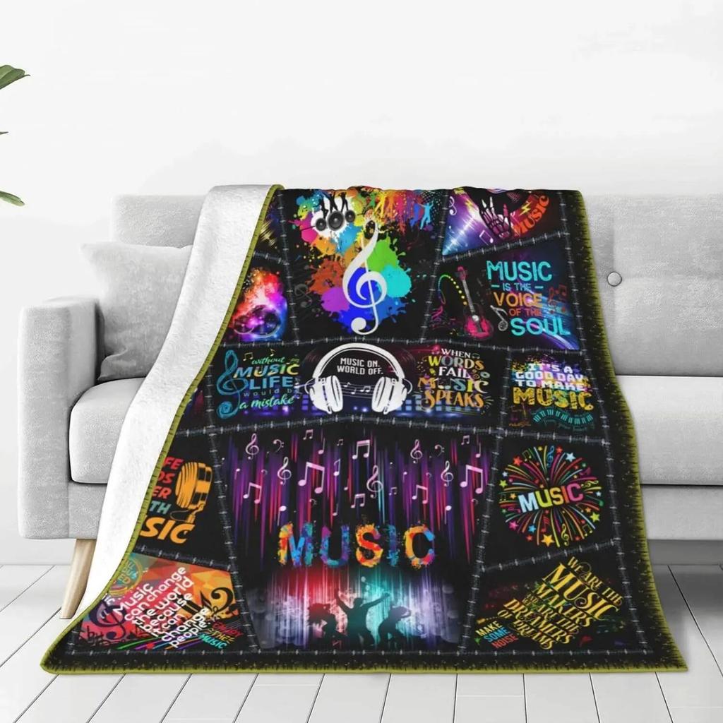 Blankets, Music Notebook Blankets, Gifts for Music Enthusiasts, Music Decoration Blankets, Soft Flange Blankets