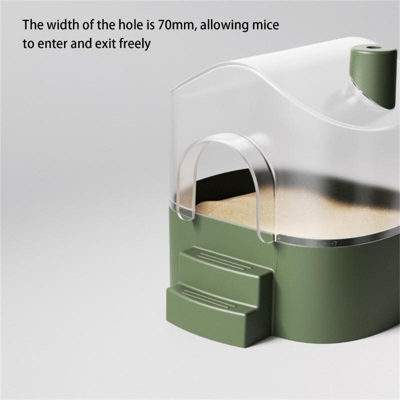 Clearly View 360Degree Hamster Sand Bath House SplashProof Base For Exploration Sleep Hideouts Easy Cleaning Maintenance