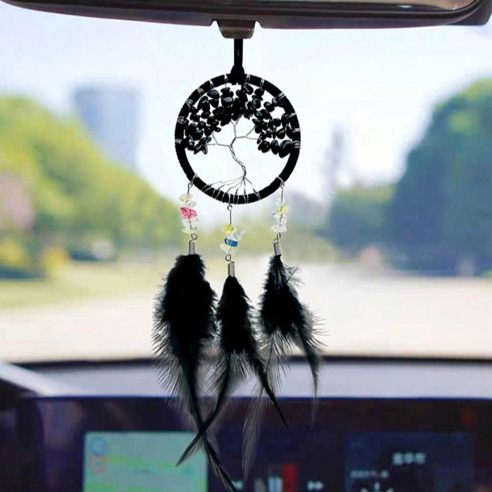 

Handmade Dream Catcher Hanging Ornament Good Luck Crystal Wind Chime Home Decor чёрный