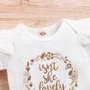 Fashion Baby Girl 2PCS Clothes Cute Letter Print Romper Short Sleeve Jumpsuit for 0-18M Newborn Infant Summer Outfit Casual Daily Wear