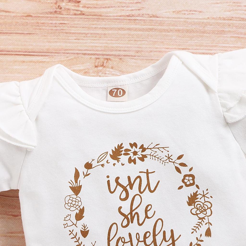 Fashion Baby Girl 2PCS Clothes Cute Letter Print Romper Short Sleeve Jumpsuit for 0-18M Newborn Infant Summer Outfit Casual Daily Wear