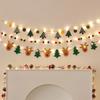 LED String Light DIY Handmade Decorated Merry Christmas Holiday Hanging Home Room Background Pull Flag Banner Christmas Pendant