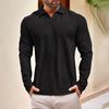 Men's Lapel Solid Color Sports Casual Outdoor Long Sleeved Top