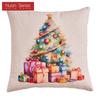 1PC Nuan Series Christmas Pillowcase Hand Drawn Christmas Tree Cluster Printed Cushion Cover for Sofa Living Room Bedroom Home Decor Party Decor