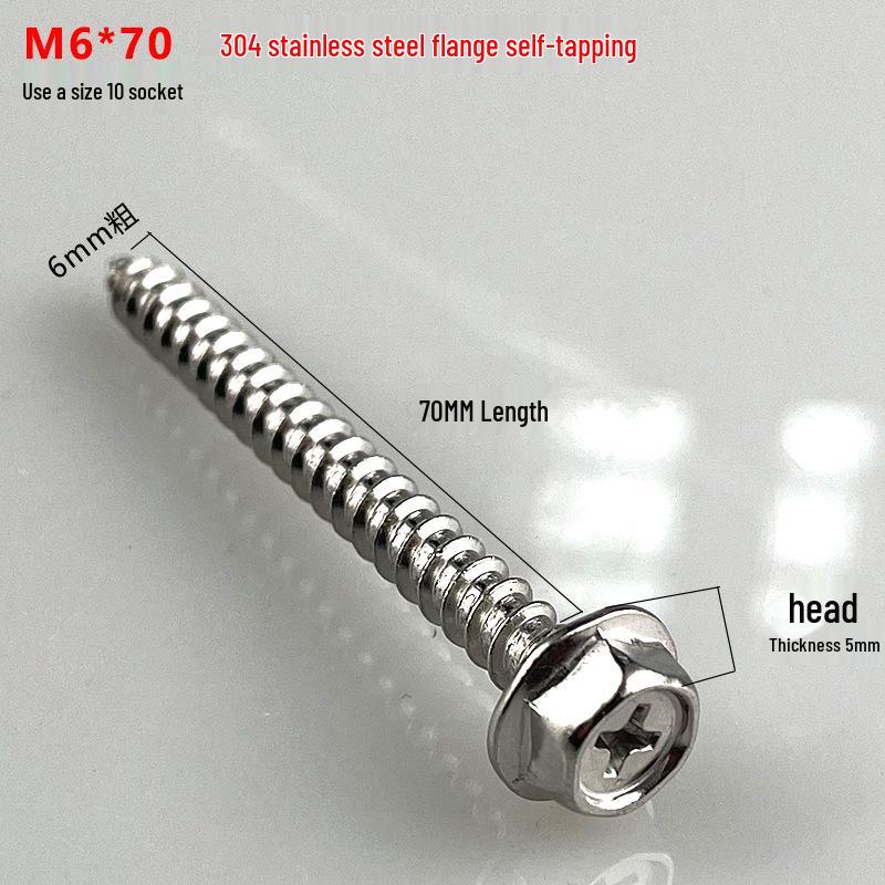 Hex Flange Phillips Self-Tapping Screw with Washer for Bathroom Cabinet and Washbasin