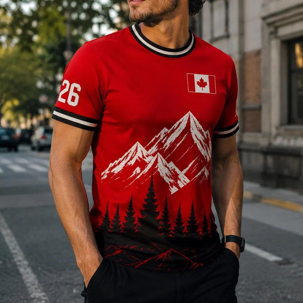 Canada Jersey Football Tees O-neck Summer Short Sleeve Unisex Streetwear Shirts Casual Men Women T-shirt Print Tops