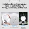20/25CM Pillar Lamp Waterproof 3 Color Solar Cell Pillar Lamp Stainless Steel Intelligent Light Control LED Round Ball