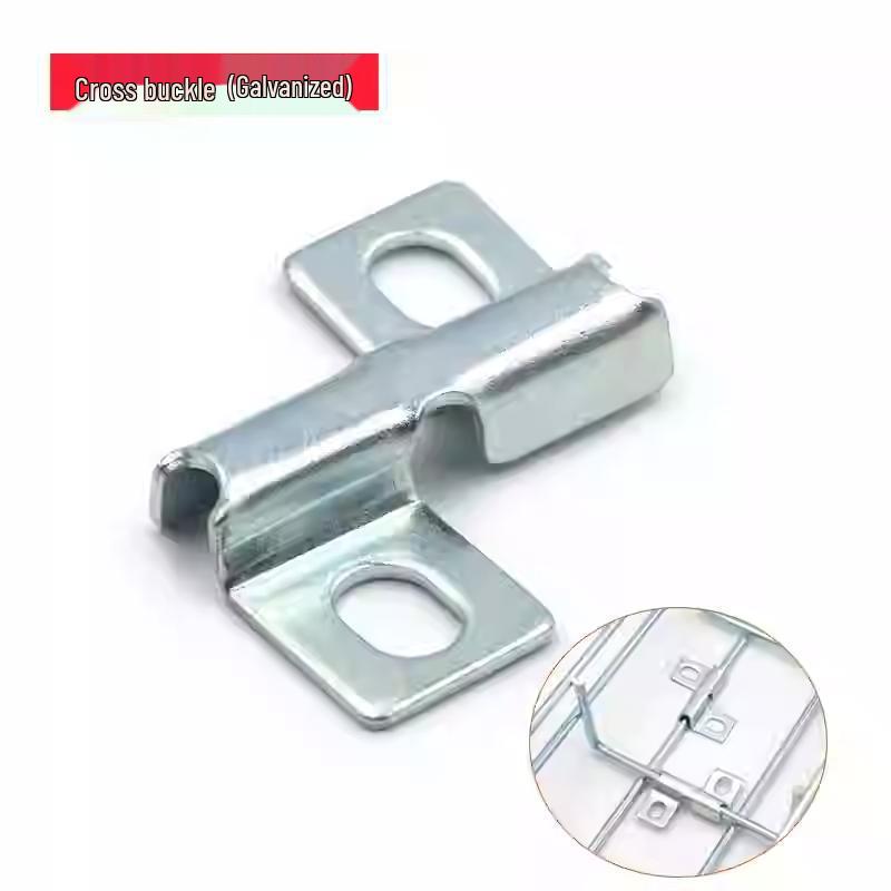 Galvanized Grid Cable Tray Cross Fixing Clip: Mesh Trunking Connection Accessory