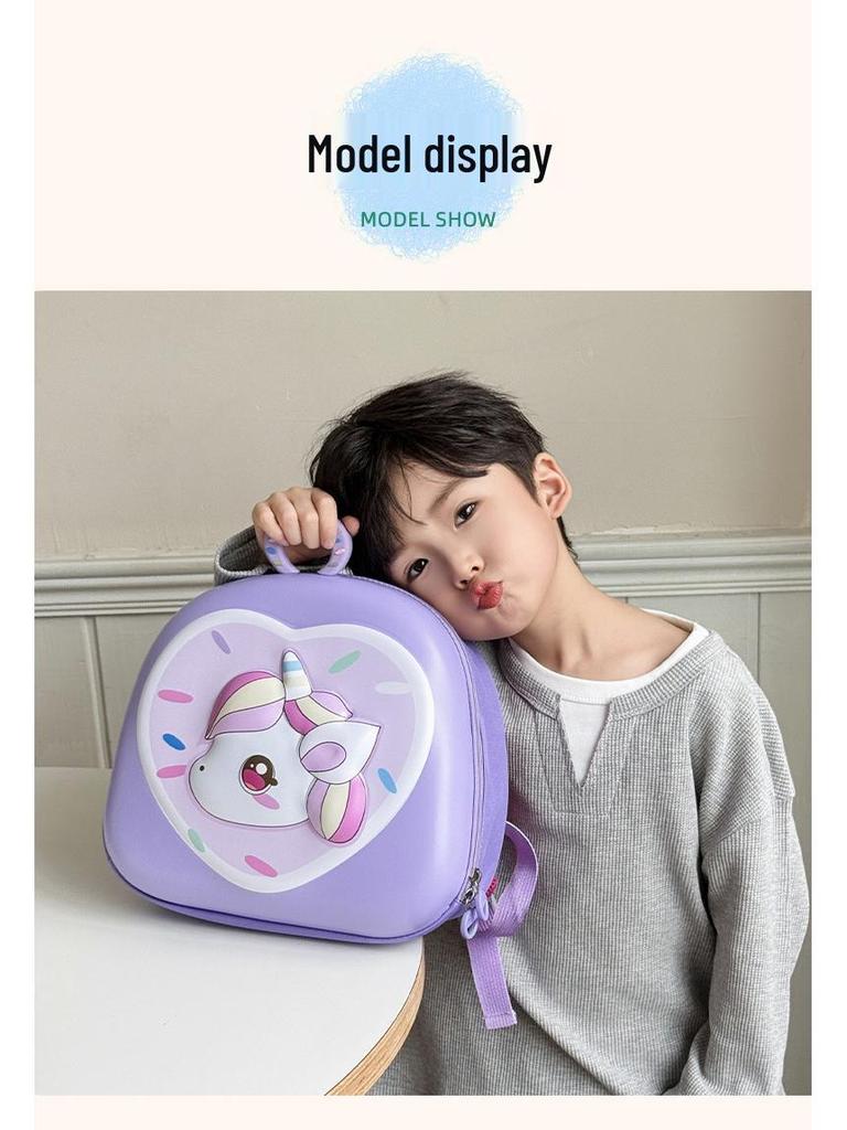 2025 Unicorn EVA Hard Shell Children's Backpack - Lightweight & Cute Cartoon Design