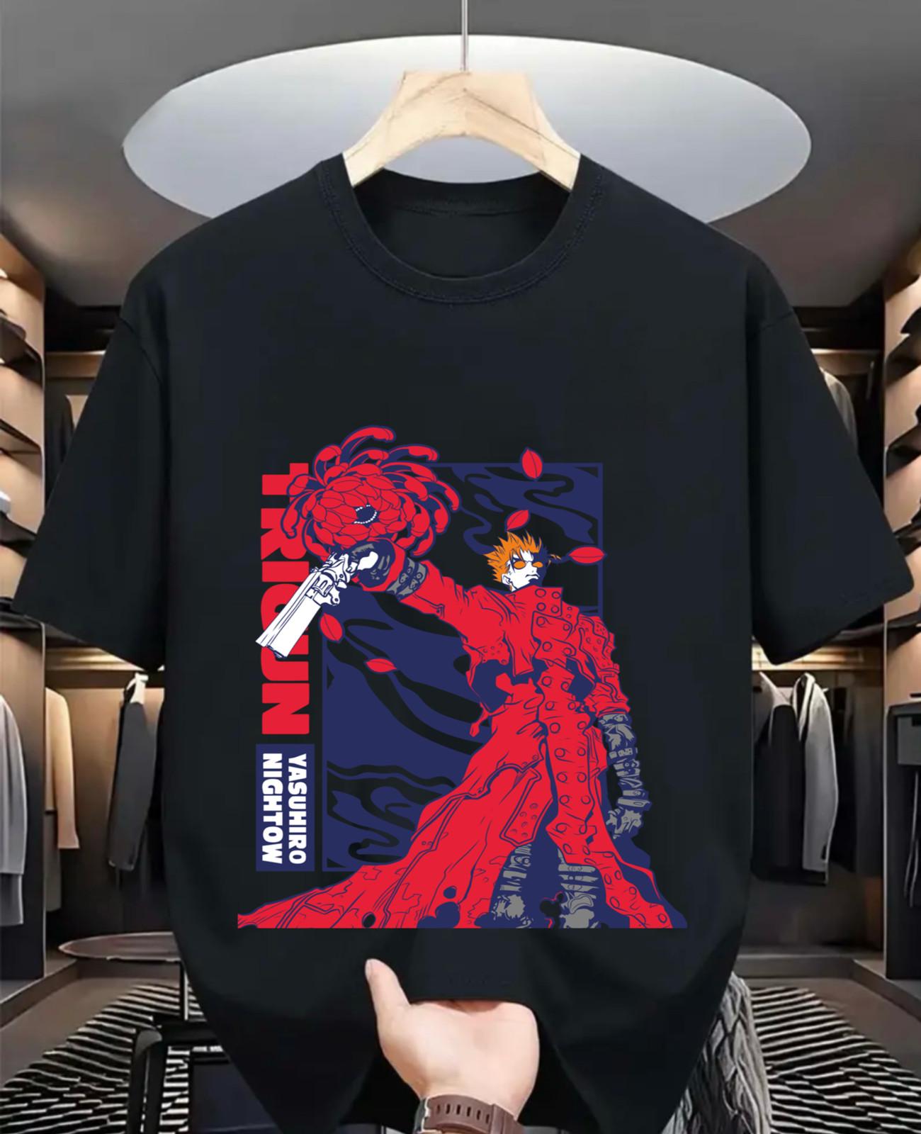 

Trigun T-Shirt Mens Womens Tees Top Vash The Stampede Moon Funny COMEDY Anime Manga Gift Black Shirt M