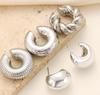 Chic European & American Oval Hollow Electroplated Ear Clip Earrings
