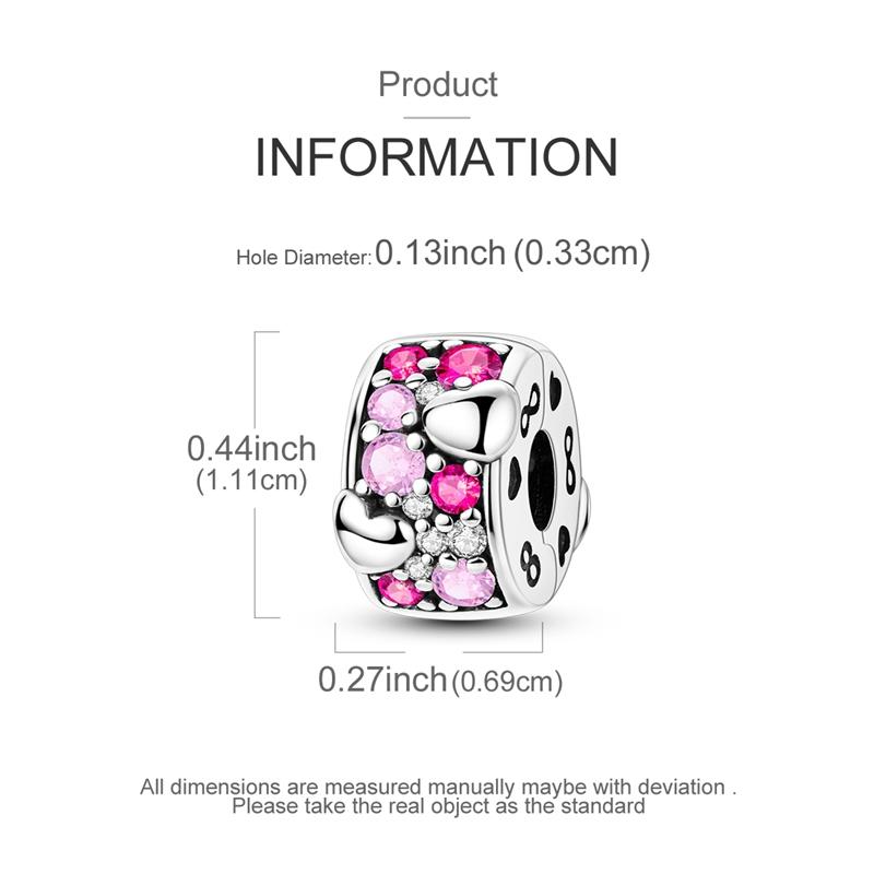 Original Charms Beads Copper Clip Charms Zircon Silicone Spacer Beads Fit Original Bracelet Diy Charm Women Jewelry