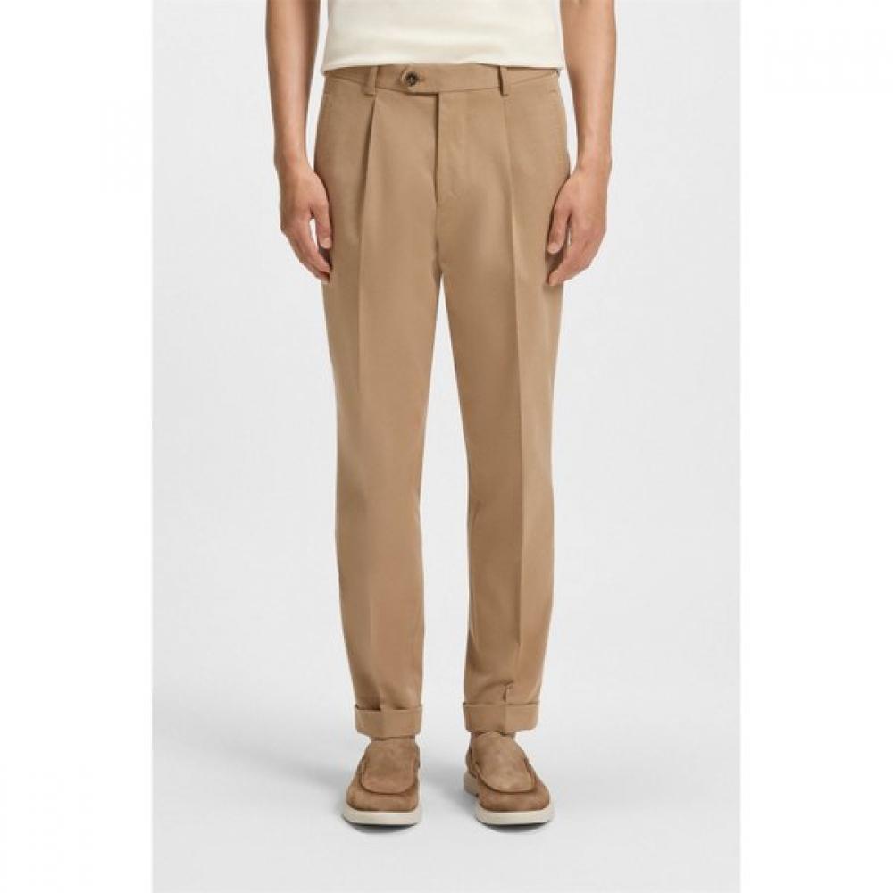 

Boss Relaxed Fit Cotton Blend Twill Pants Medium Brown 50545481215 54