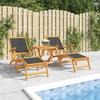 VidaXL Outdoor Lounge Chairs and Table Solid Acacia and Textilene 3120443