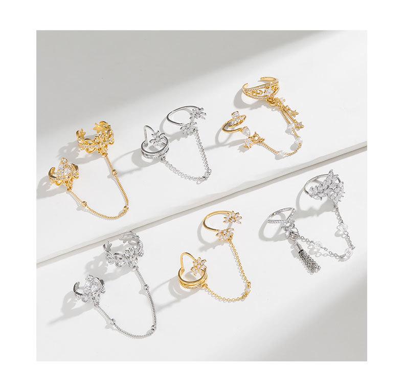 Kenjie Pozłacany Miedziany Zestaw Pierścionków na Paznokcie z Cyrkoniami z Regulacją dla Kobiet - Kolekcja Letnia