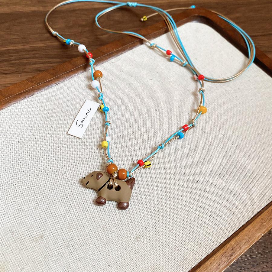 Mengqu Cute Puppy Necklace~ Children's Fun Versatile Long Accessories Women's New Popular Necklaces