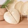 Pushan Arts Hand Made Fan Peach Shaped Bamboo Fan Summer Cool Air Fan Diy