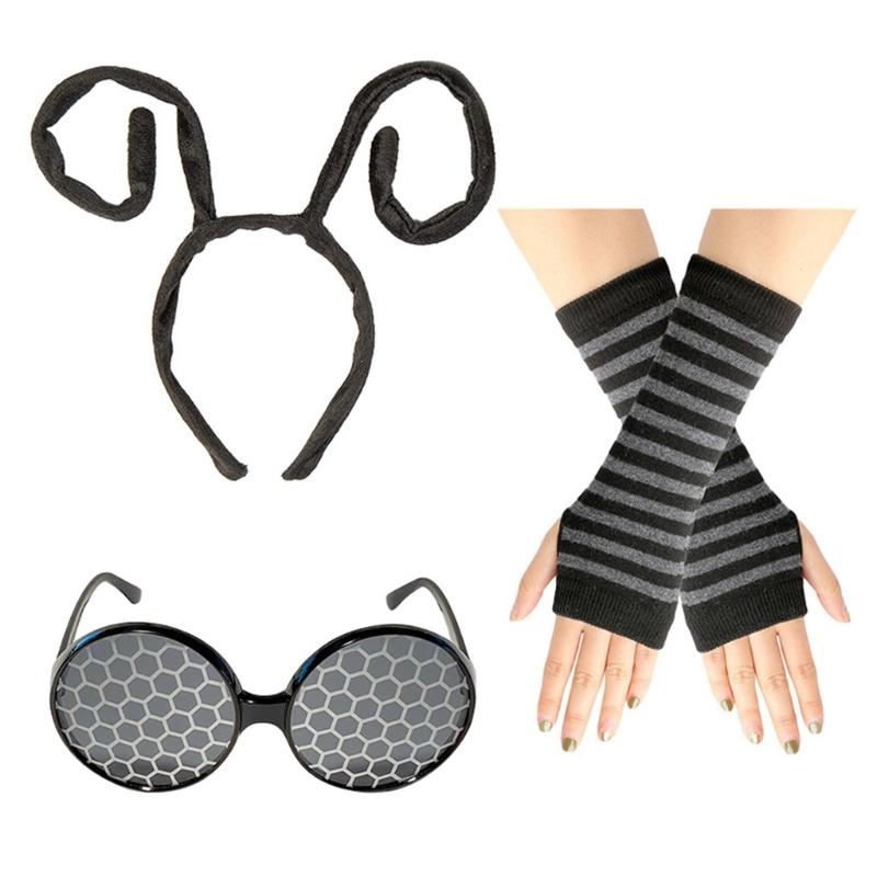 Role Playing Accessory Set Includes Headband Gloves And Eyewear For Cosplay Stage Performances Themed Party Costume