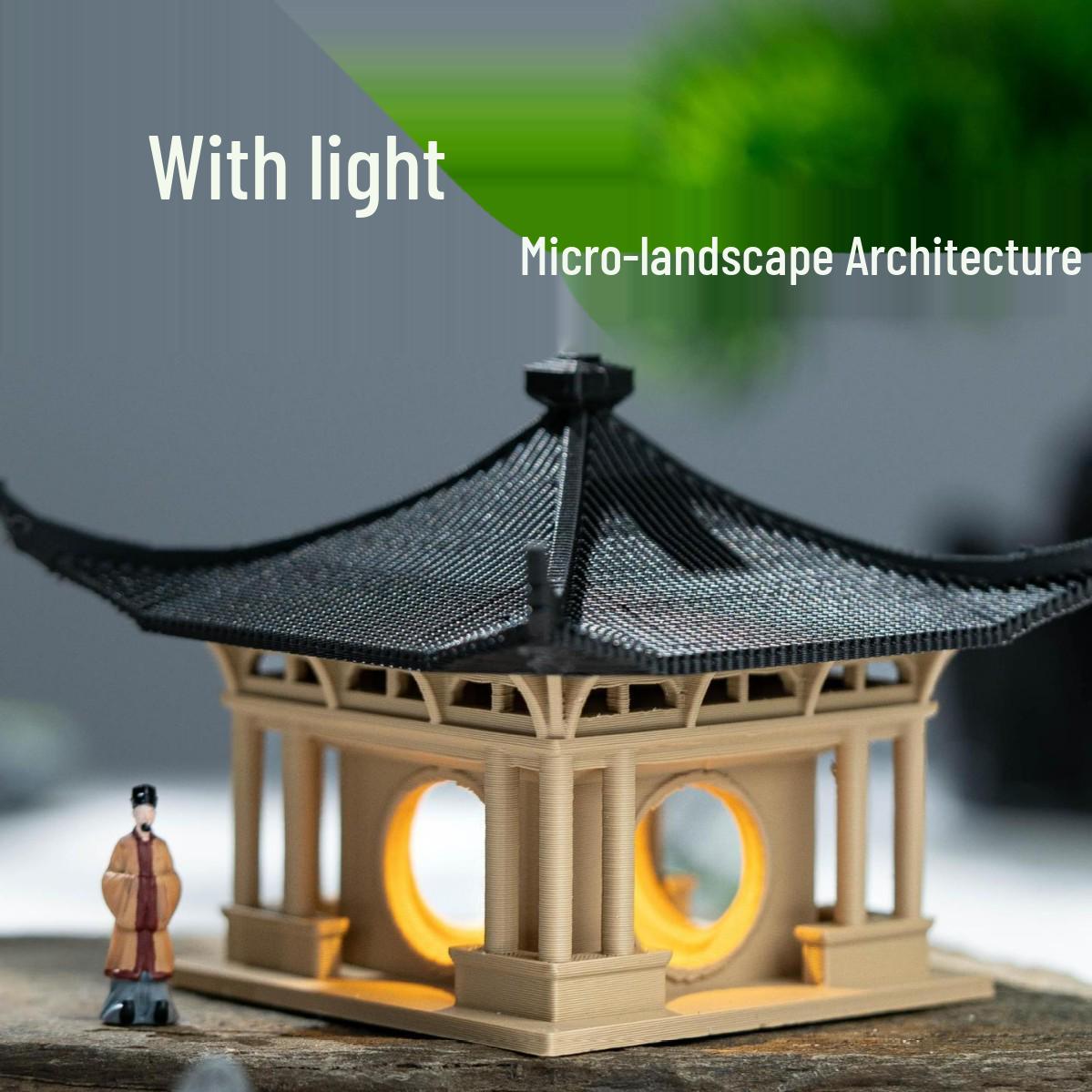 

3D-декор-скала в китайском стиле для аквариумов и террариумов Beige Moon-Viewing Pavilion