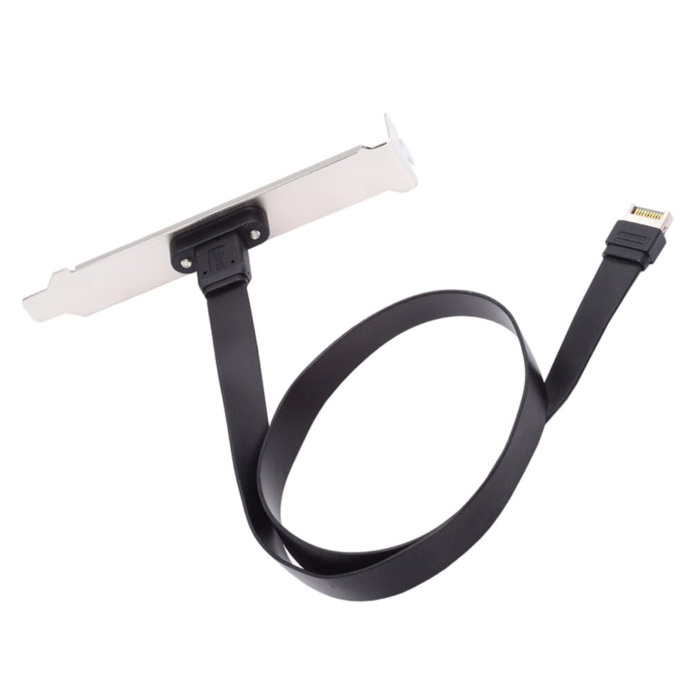 cablecc 20Gbps USB Front Panel Header IDC to Female Extension Cable with Panel Mount Screws 3.2 20-Pin Type-E USB-C Type-C
