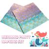 40 Pcs Mermaid Napk Paper Mermaids Themed Birthday Party Napk Mermaids Scales Pattern Napkin Mermaid Gender Reveal Party Decor