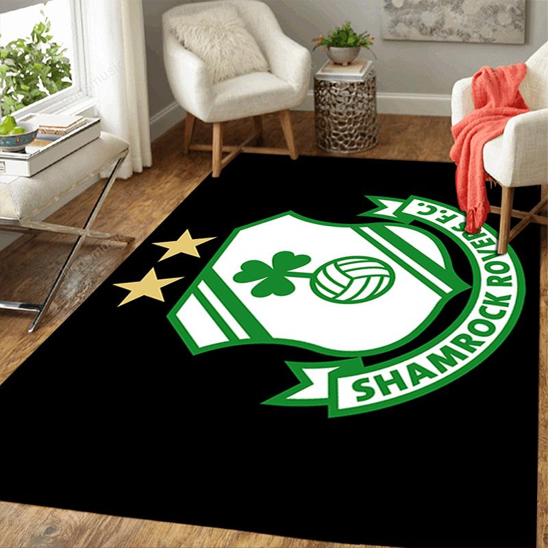 Shamrock Rovers Pattern Rug Floor Mat for Living Room or Bedroom Soft and Comfortable Carpet a Gift for Birthday and Holiday.