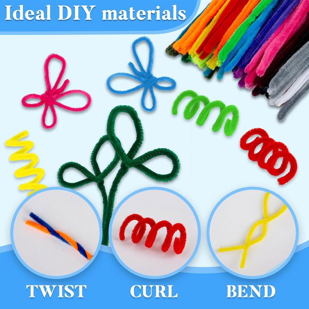 103/203PCS Pieces Pipe Cleaners Craft Supplies 11.8Inch Multi Random Color 30 Colors Craft Pipe Cleaners Bulk for DIY Art ZSY