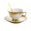Elegant Coffee Cup with Scoop Saucer,304 Stainless Steel,Espresso Cup,Milk Mug,Cappuccino for Afternoon Tea Camping Cafeteria