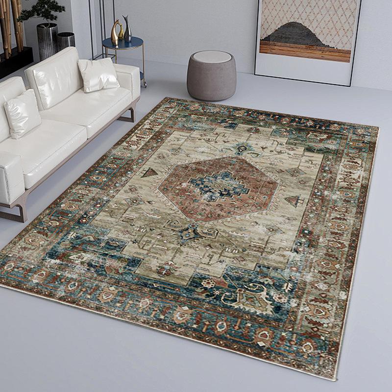 Vintage Living Room Carpet Bedroom Living Room Coffee Table Carpet Household Dirt Resistant and Non Slip Carpet