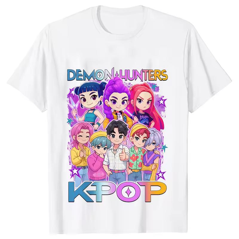 Dame T-skjorte Klær Kpop Demon Hunter HuntrX Grafiske Topper Dame T-skjorte Mote Koreansk Casual Harajuku Kortermet T-skjorte